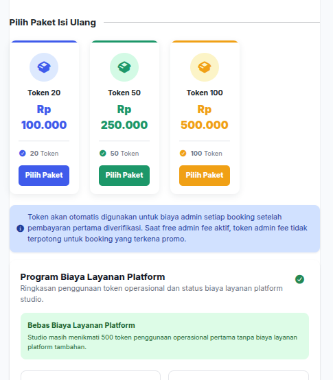 Tampilan pembayaran booking