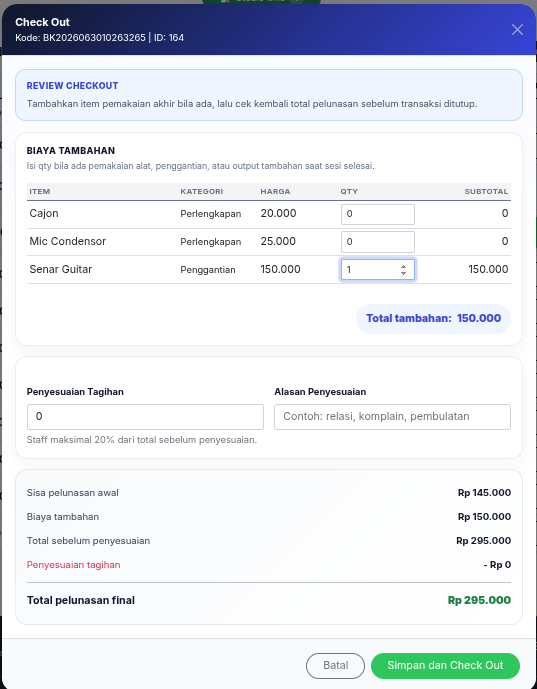 Tampilan pembayaran booking