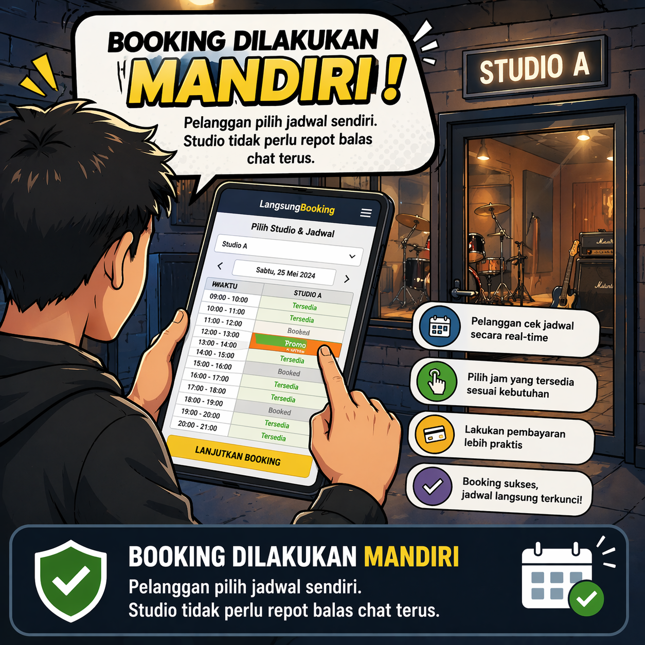 Booking mandiri oleh pelanggan